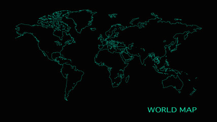 ector world map and flat design style modern. vector illustration
