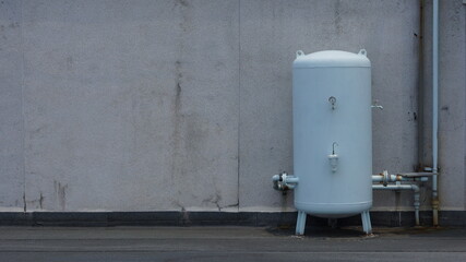 close up blue water tank.