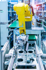 automatic machine tool in industrial manufacture factory,Smart factory industry 4.0 concept.