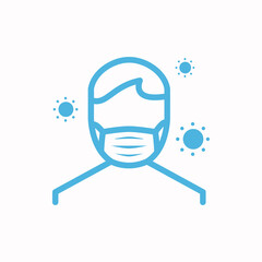 medical face mask flat icon vector logo design trendy