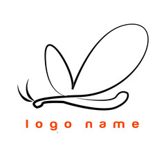 Vector logo Butterfly in eps 10. simple template and ready to use