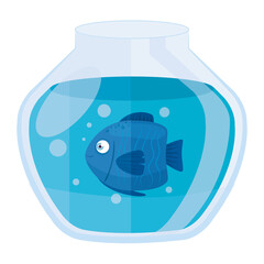 aquarium fish with water, aquarium marine pet vector illustration design