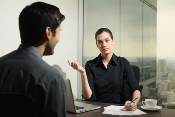 Businesswoman interviewing a candidate