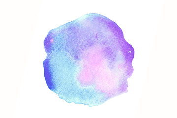 Abstract paint blue and pink watercolor background.