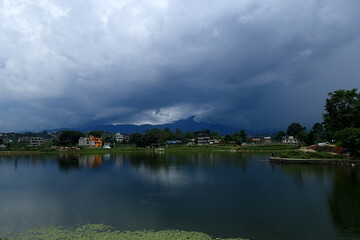 Fototapeta premium Tauahaha Lake in Kirtipur, Nepal during Monsoon