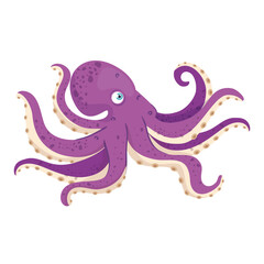 sea underwater life, octopus on white background vector illustration design