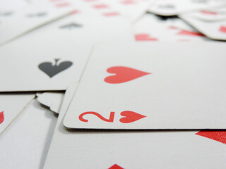 close up of playing cards 2 of ace