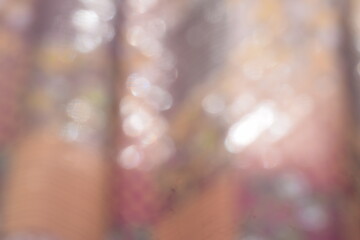 Bokeh, blur from glass and curtains in a room, Bangkok, Thailand.