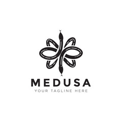 medusa logo, creative  Infinity snake vector