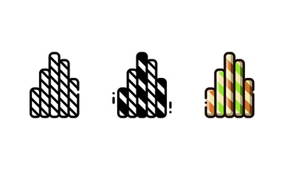 Obraz premium Wafer roll icon. With outline, glyph, and filled outline style