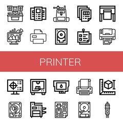 printer icon set