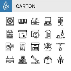 carton simple icons set