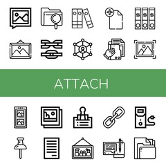 Set of attach icons