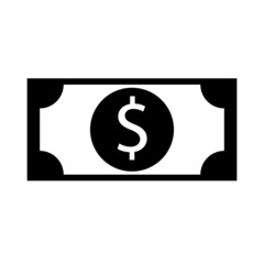 Black and White Money Icon/ Symbol , Vector Design For Business, Graphic Resource, and Design