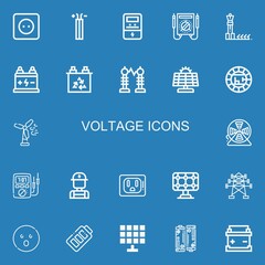 Editable 22 voltage icons for web and mobile