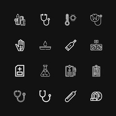 Editable 16 diagnostic icons for web and mobile