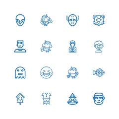 Editable 16 funny icons for web and mobile