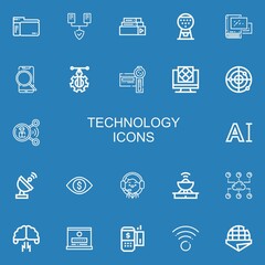 Editable 22 technology icons for web and mobile