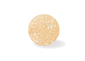 Coconut,Nariyal laddu Indian Sweets or Mithai Food Vector