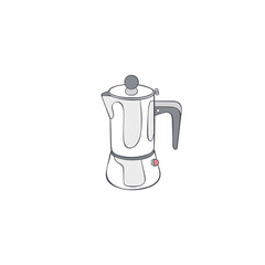 Coffee pot. Kettle. Cartoon art. Isolated vector object on white background.