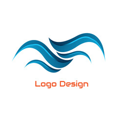 Vector logo design abstract blue in eps 10. Simple template and ready to use