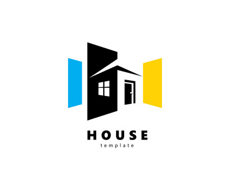 House logo silhouette building home