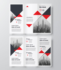 Tri-fold business brochure design template, creative leaflet