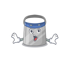 Face shield mascot design concept having a surprised gesture