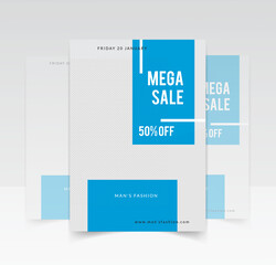 Mega sale flyer poster template design 