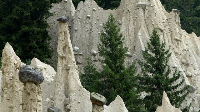 Stunning earth pyramids of Percha in South Tyrol