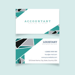 Naklejka premium Beauty tosca polygonal abstract design business card template