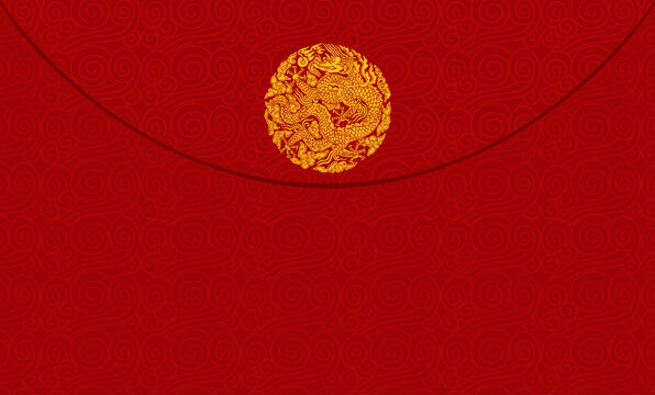 Traditional Chinese Red Envelope Template, The Chinese Dragon Symbol, The Cloud Texture