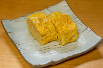 Japanese rolled omelette served as a traditional side dish in Japan