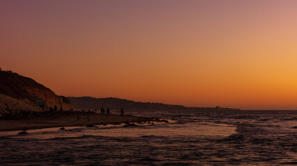 Fototapeta na wymiar Sunset at the Torrey pine beach