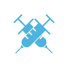 injection syringe flat icon vector logo design trendy