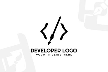 Isolated Brush Developer Logogram Template