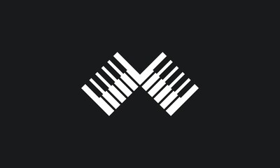 the white M piano logo