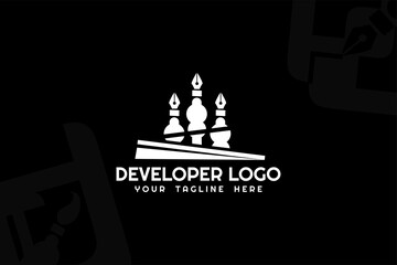 Isolated Pen Developer Logogram Template