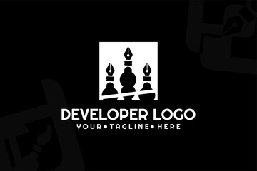 Isolated Pen Developer Logogram Template