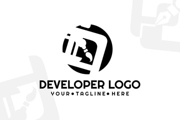 Isolated Brush Developer Logogram Template