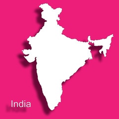 india map  white pink background