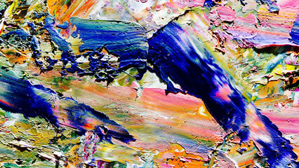 Colorful abstract background wallpaper. Modern motif visual art.  Mixtures of oil paint. Trendy hand painting canvas. Wall decor and Wall art prints Idea.  3D Texture.