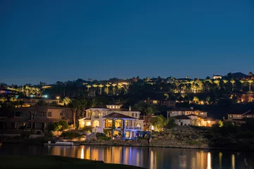  Night view of some beautiful residence house at Lake Las Vegas © Kit Leong