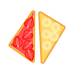 lunch with triangle sandwiches on white table background top view