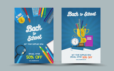Naklejka premium welcome back to school. ready to study