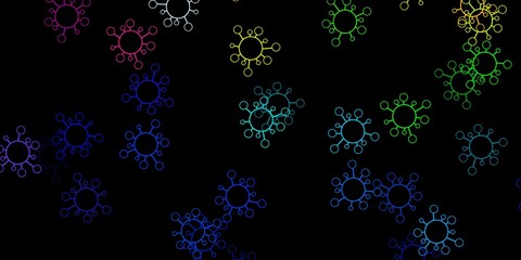 Dark multicolor vector texture with disease symbols.
