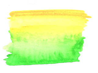 watercolor fill texture, color transition from yellow to green using the wet technique, abstract watercolor stain by hand