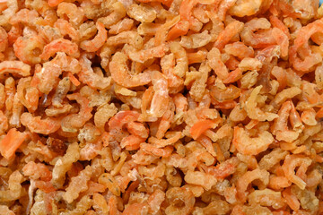 background of small size dry shrimps