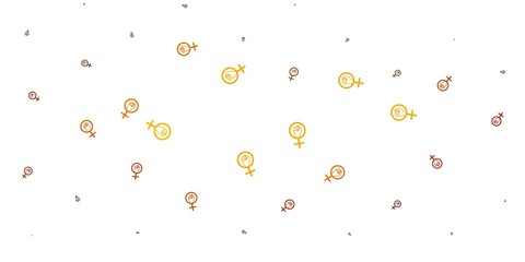 Light Green, Yellow vector pattern with feminism elements.