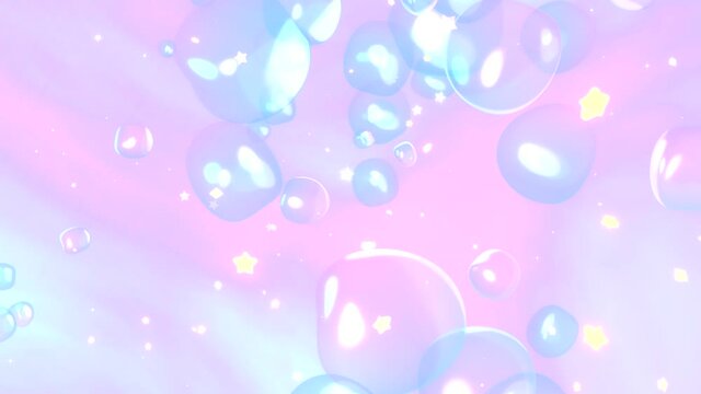 Looped magic bubbles and glowing stars animation.